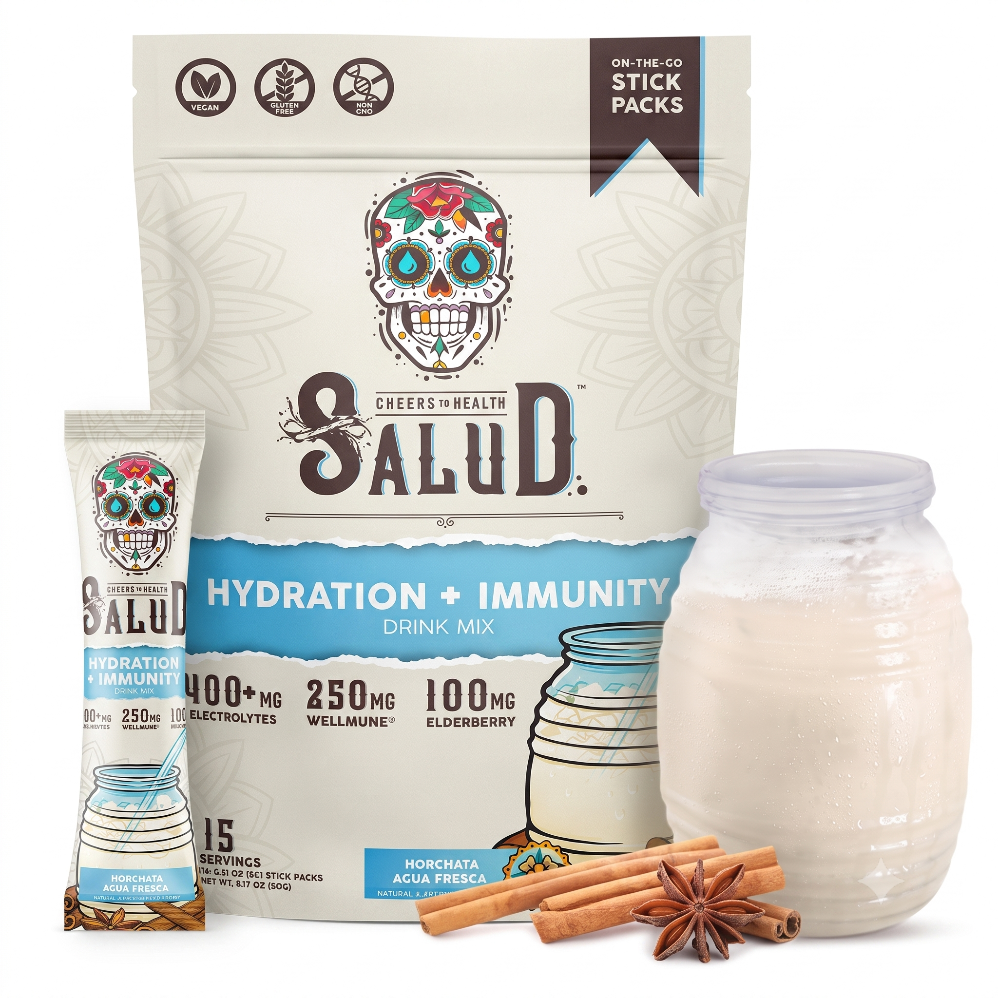 Salud 2-in-1 Hydration Immunity Electrolytes Powder 15 Servings
