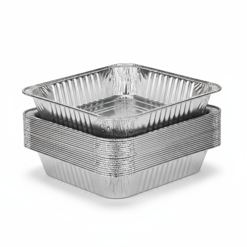 Aluminum Half-Size Deep Pans Stack - 1x1 Format