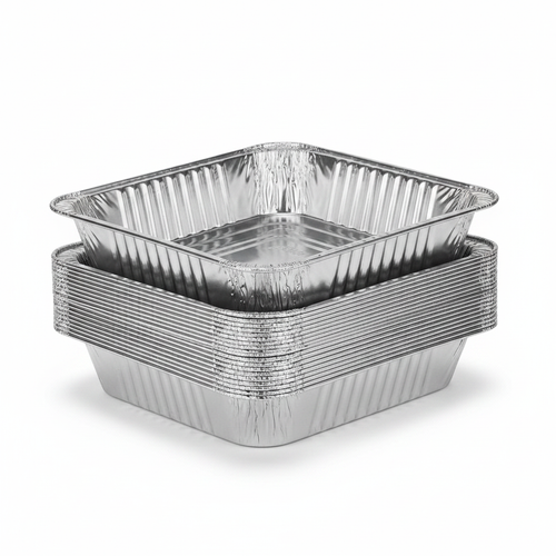 Aluminum Half-Size Deep Pans Stack - 1x1 Format