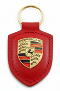 Porsche Leather Crest Keyring Sealed